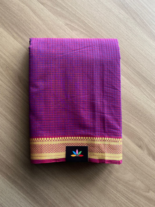 Small Thread Border Handloom Mangalagiri Cotton Saree -20542