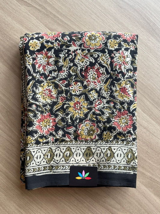 Handblock Printed Kalamkari Chennuri Silk Saree -20592