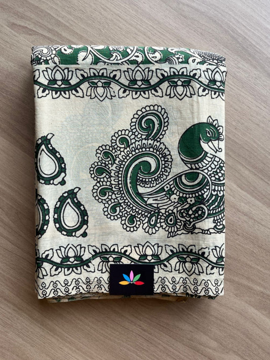 Handblock Printed Kalamkari Chennuri Silk Saree -20595