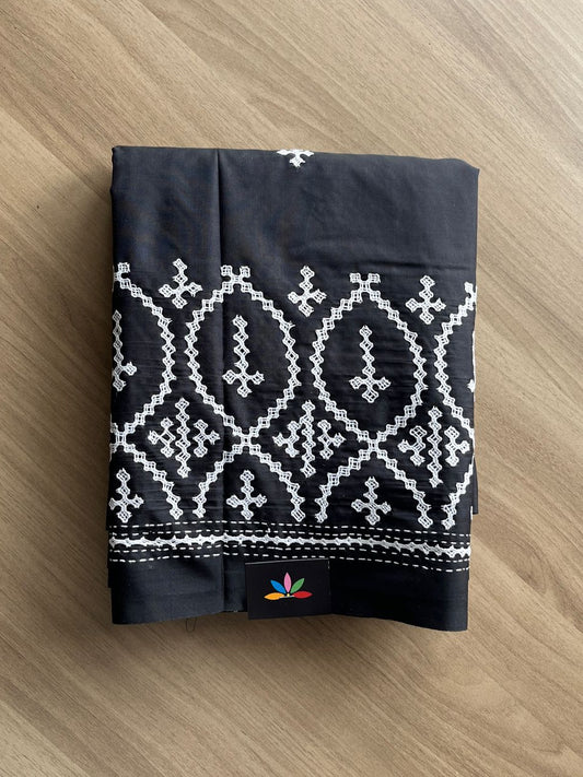 Gujarati Stitch Semi Bangalore Silk Saree- 20628