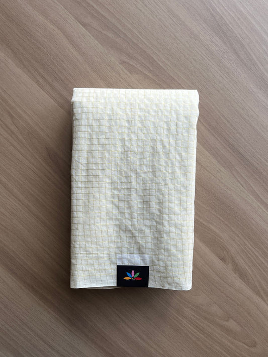 Simple Zari Checks Cotton Starched Saree (Without blouse) - 22985- 22987