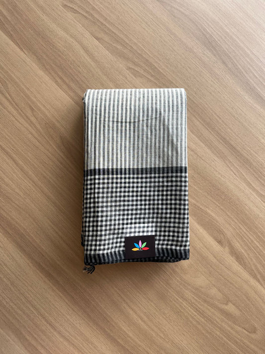 Simple Stripped Cotton Saree (Without blouse) -20667-20668
