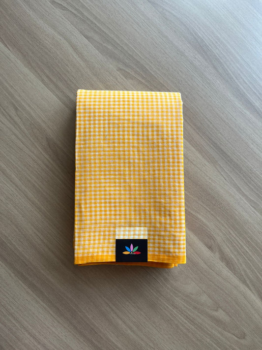 Small Checked Cotton Saree (Without blouse)- 20674 -20675