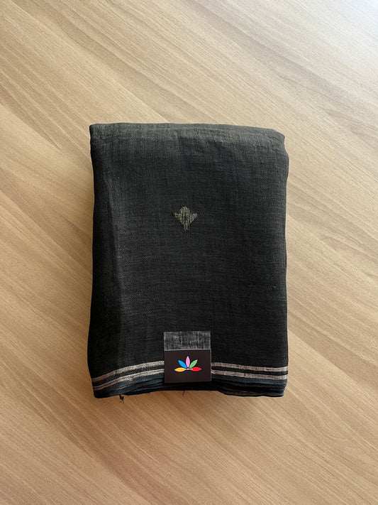 Handwoven Fine Linen Jamani Saree -21022