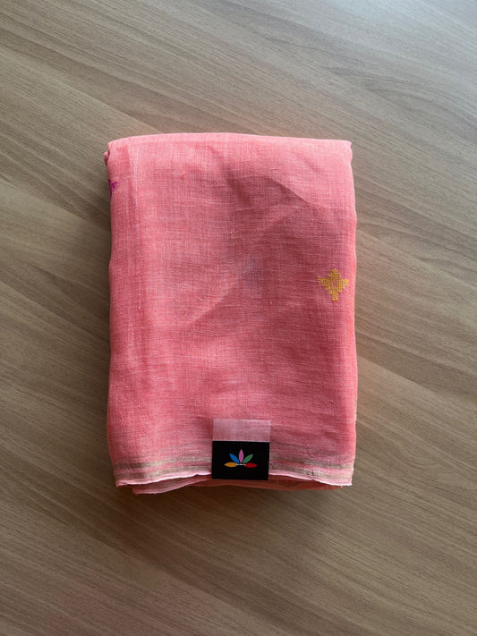Handwoven Fine Linen Jamani Saree -21023