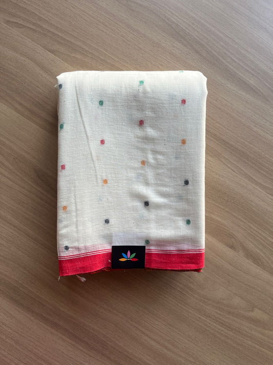 Handspun and Handwoven Fine Soft Cotton Jamdani Saree-21028