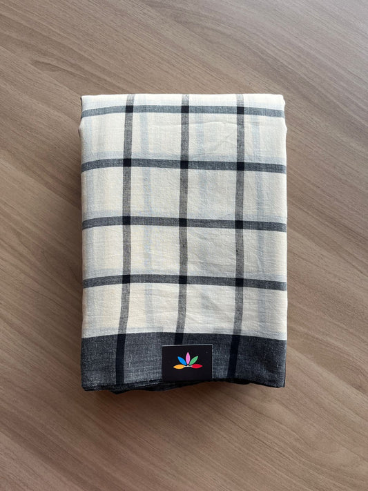 Checked Handloom Soft Cotton Saree-21033