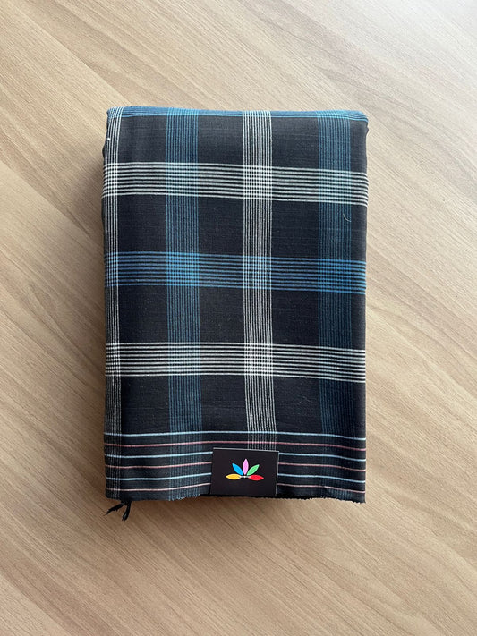 Checked Handloom Soft Cotton Saree-21038