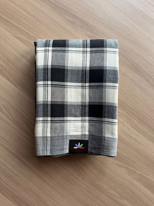 Checked Handloom Soft Cotton Saree-21039