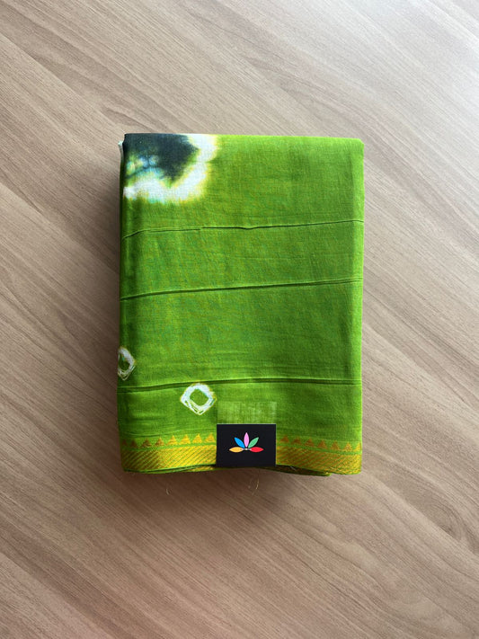 Shibori Printed Soft Cotton Saree with Zari Border-21059