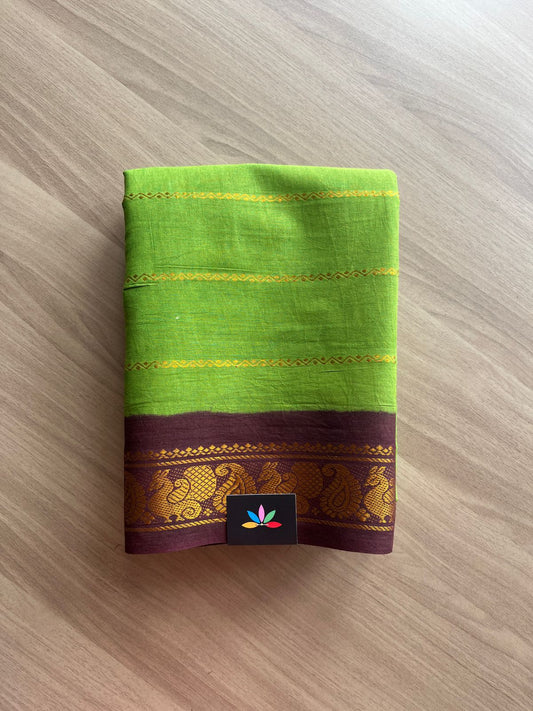 Velthari Stripes Cotton Saree with Contrast Border -21061