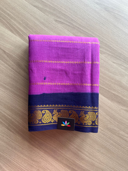 Velthari Stripes Cotton Saree with Contrast Border -21062