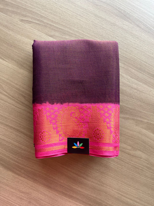 Tissue Blended Contrast Border Cotton Saree -21068
