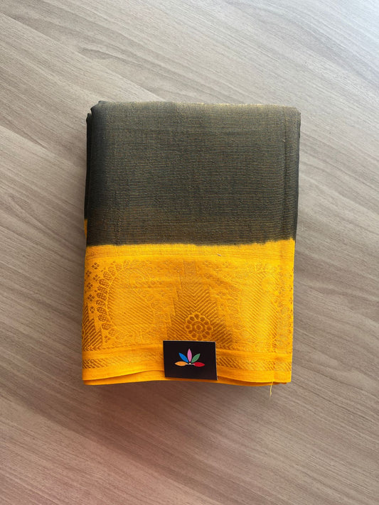 Tissue Blended Contrast Border Cotton Saree -21069