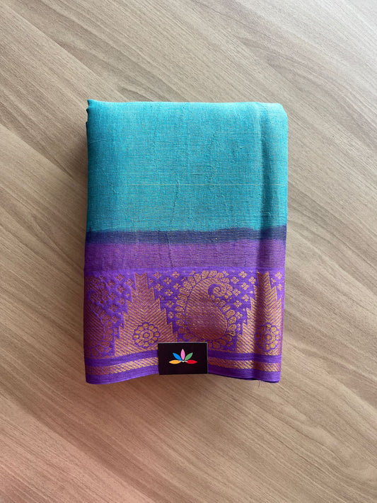 Tissue Blended Contrast Border Cotton Saree -21070