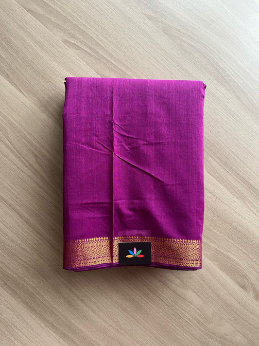 Handloom Mangalagiri Solid Weave Nizam Border Cotton Saree-22078