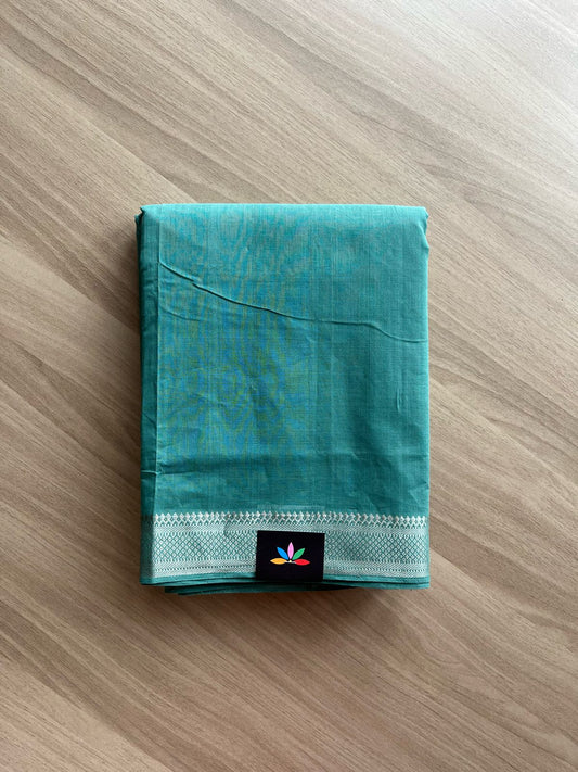 Handloom Mangalagiri Solid Weave Nizam Border Cotton Saree-22086