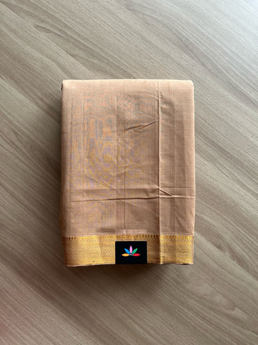 Handloom Mangalagiri Solid Weave Nizam Border Cotton Saree-22090