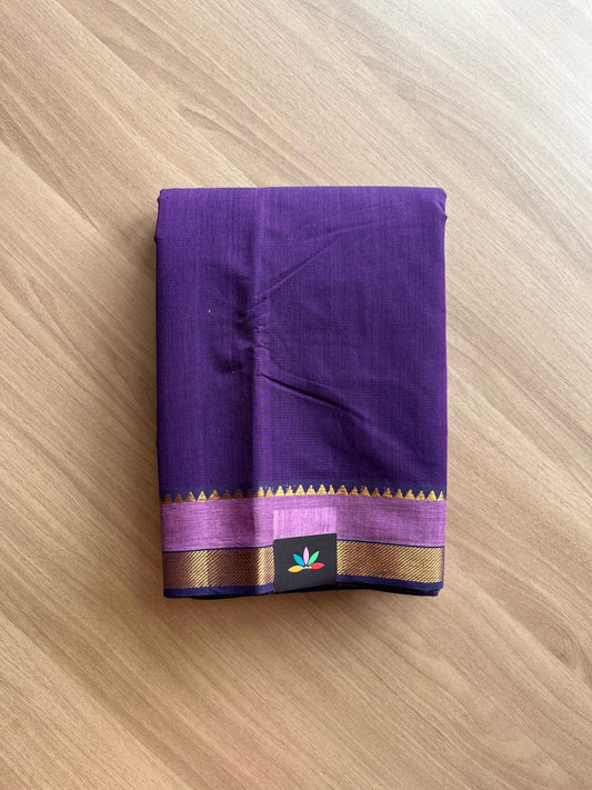 Handwoven Zari Border Mangalagiri Cotton Saree-22107