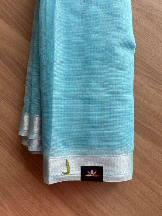 Bird And Floral Embroidered Pallu Blended Kota Saree-22228