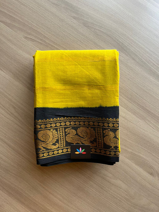 Contrast Annam Border Striped Cotton Saree--22362