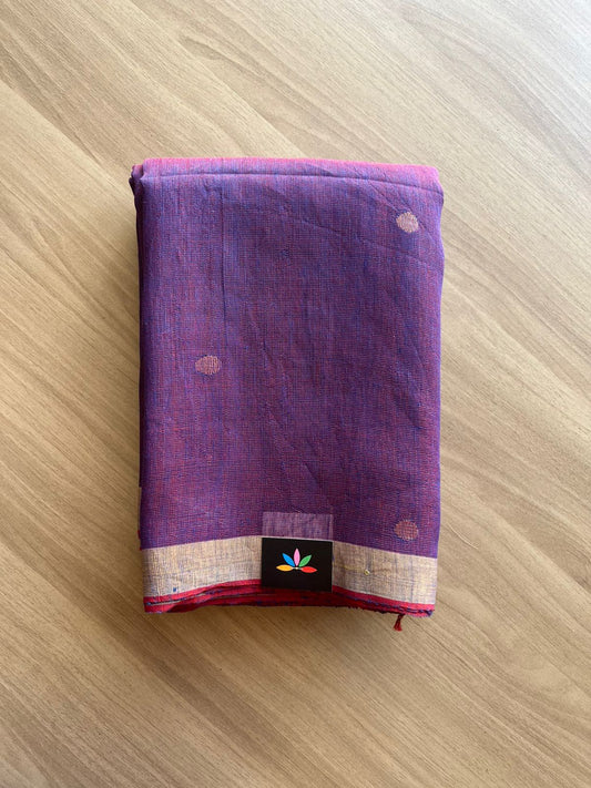 Handloom Fine Tissue Linen Saree - 22429