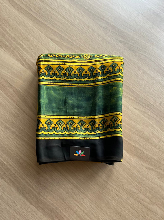 Handblock Printed Special Design Ajrakh Modal Silk Saree -22437