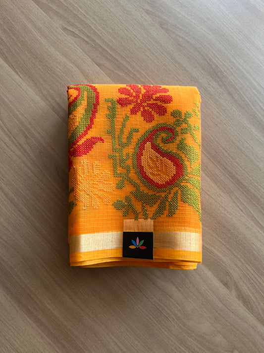 Machine Embroidered Blended Kota Saree-22506