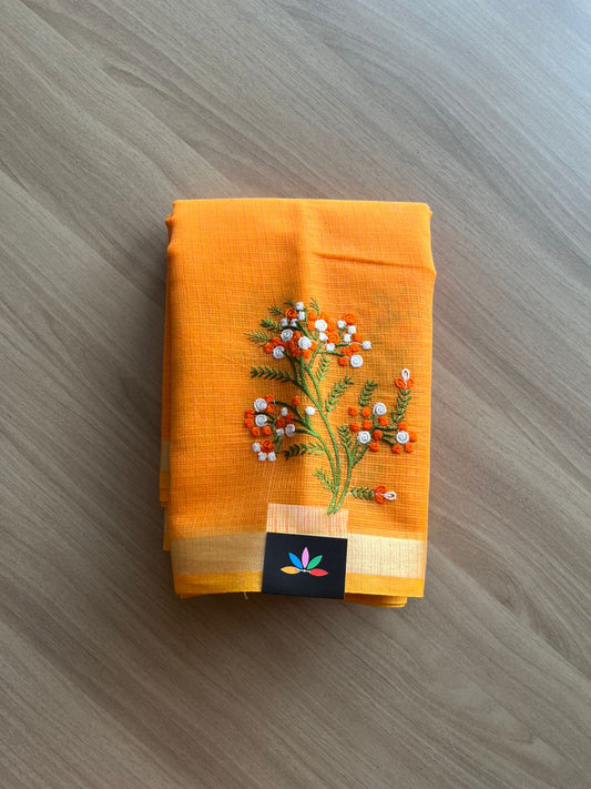 Machine Embroidered Blended Kota Saree-22511