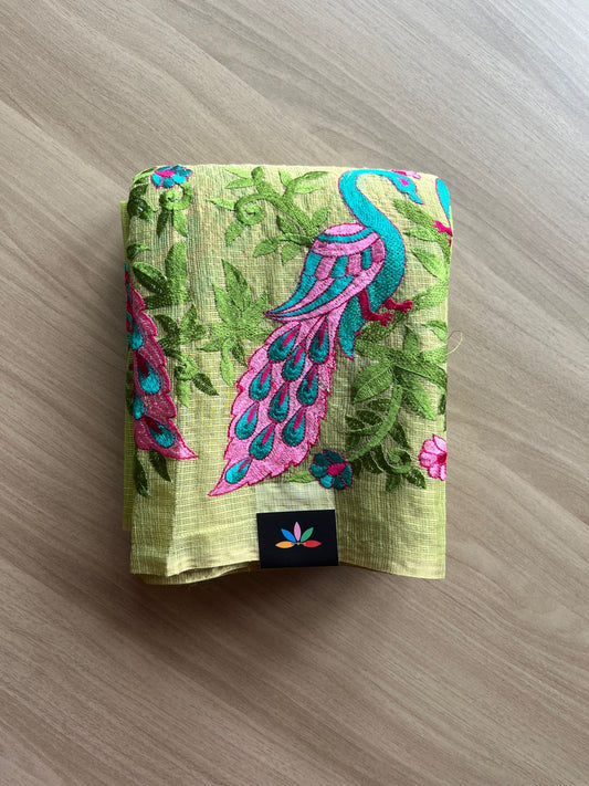 Exclusive Bird Border Embroidery Kota Saree-22731