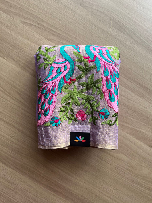 Exclusive Bird Border Embroidery Kota Saree-22732