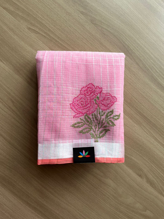 Embroidered Checks Kota Saree-22756