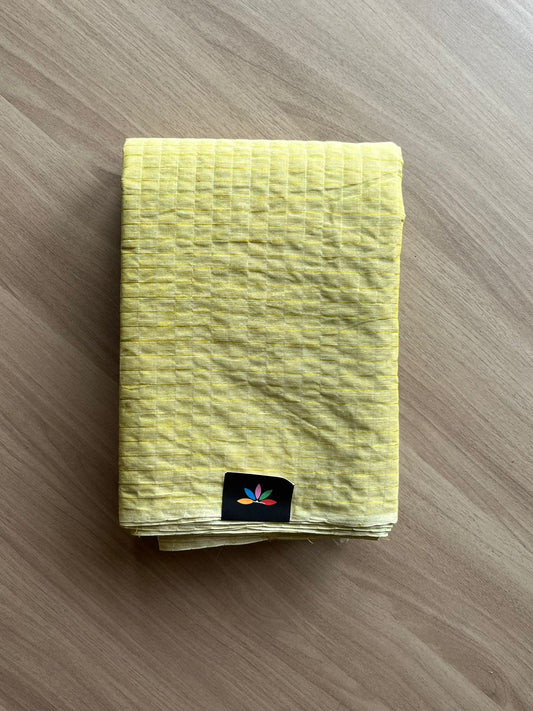 Simple Zari Checks Cotton Starched Saree (Without blouse) - 22995 - 22996