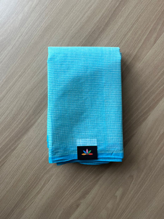Simple Checked Handloom Cotton Starched Saree (Without blouse) -23035-23037