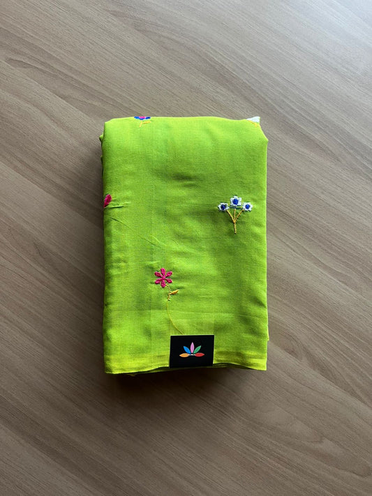 Floral embroidered cotton saree-23234-23236
