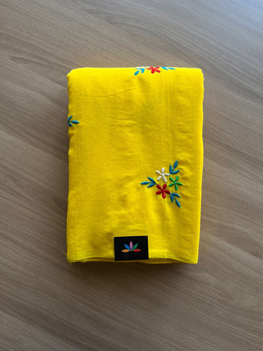 Floral embroidered cotton saree-23289-23290
