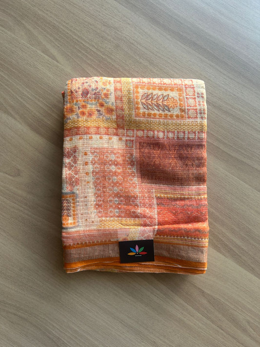 Floral Digital Printed Kota Doria Saree-23319
