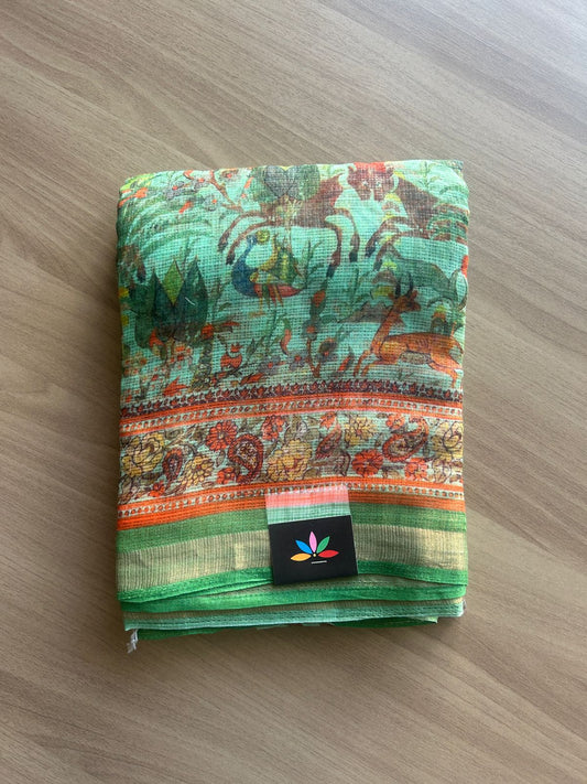 Floral Digital Printed Kota Doria Saree-23322