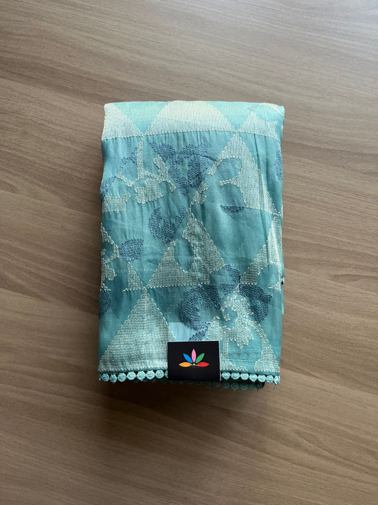 Embroidered Semi Tissue Silk Saree -23324