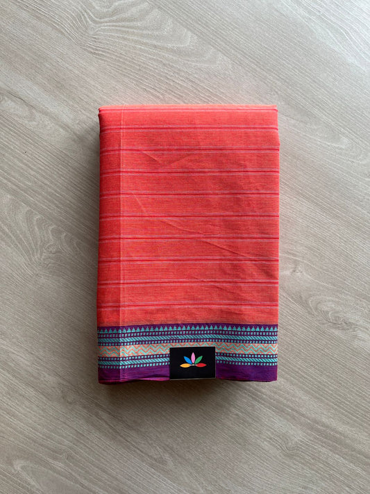 Woven Border Embroidered Pure Cotton Saree-23495