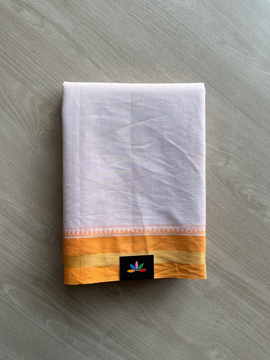 Woven Border Embroidered Pure Cotton Saree-23502