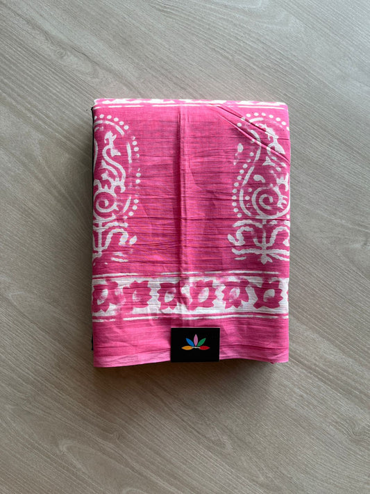 Screen Printed Mul Cotton Saree-23548-23550