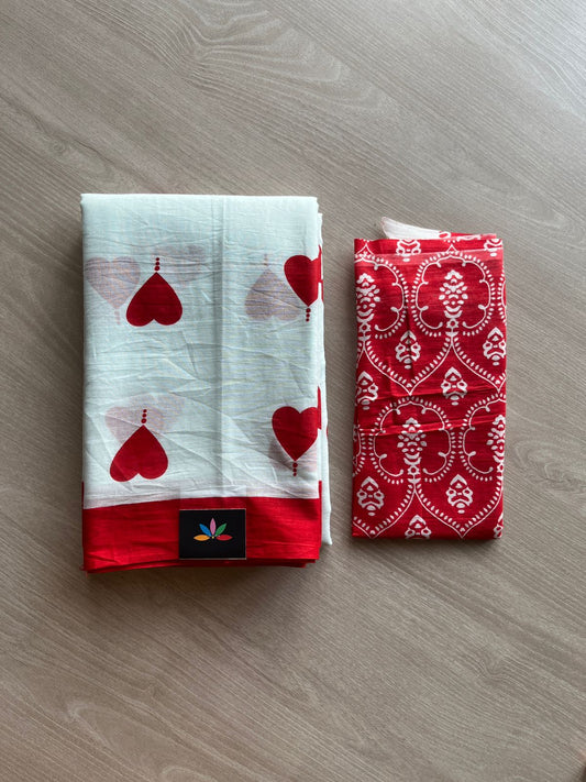 Screen Printed Mul Cotton Saree-23554-23556