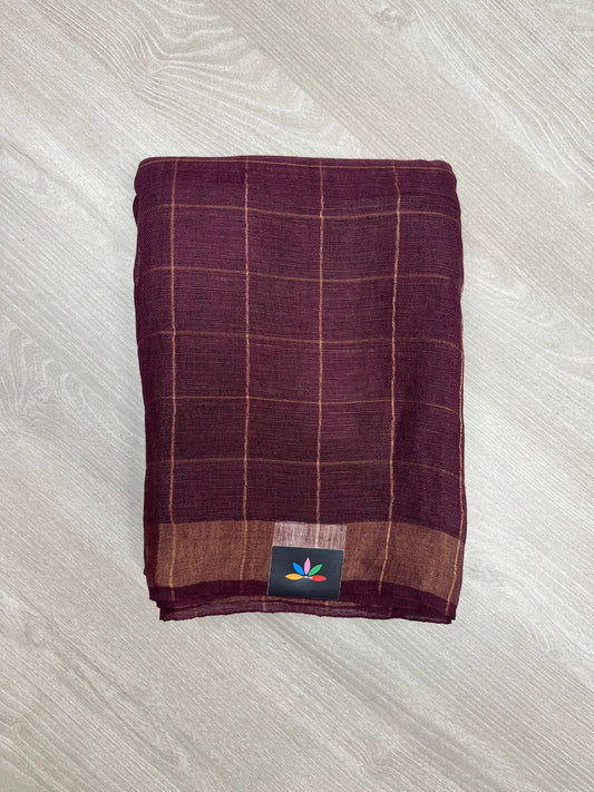 Handloom Tissue Linen Saree -23697