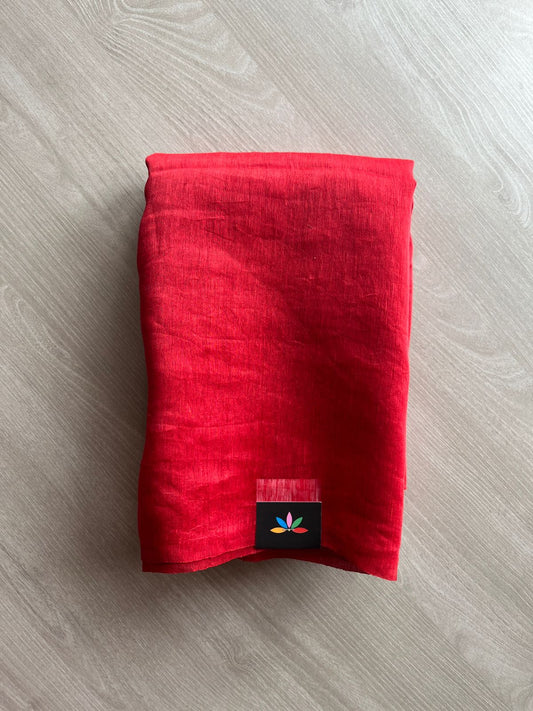 Handwoven Linen Silk Jamdani Saree -23700