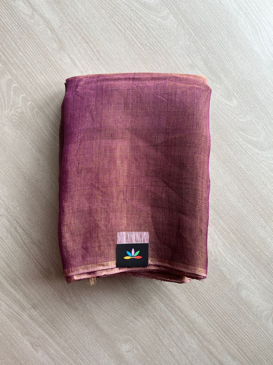 Fine Tissue Linen Saree with Sequin Pallu -23707