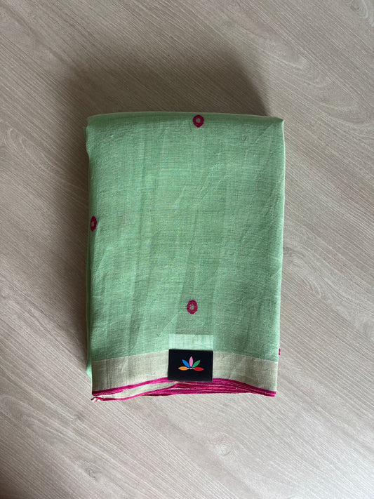 Tissue Linen Jamdani Saree -23729