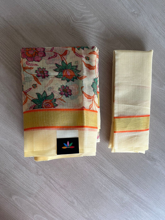 Floral Print Kota Saree-23750