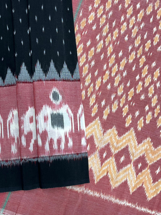 Handwoven Pochampally Ikkat Cotton Saree -23788