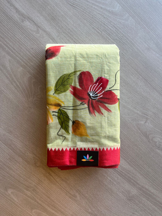 Hand painted Bengal Cotton Saree-24106